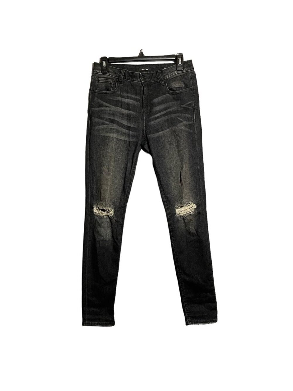 Miss Me Skinny Jeans Women Size 28 Moto Biker  Distressed Destroyed Holes Ripped